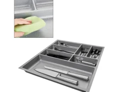 SOTECH ORGA-BOX-2 Besteckeinsatz Tiefe 462 mm Höhe 50,5 mm Für Nobilia Küchen Canvas Struktur Silbergrau Breite 509 mm