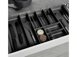 SOTECH ORGA-BOX-2 Besteckeinsatz Tiefe 462 mm Höhe 50,5 mm Für Nobilia Küchen Canvas Struktur Anthrazit Breite 809 mm