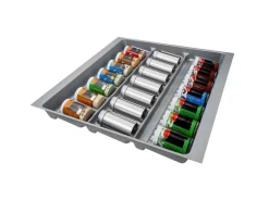 SOTECH ORGA-BOX-3 Gewürzgläsereinsatz Tiefe 473 mm Höhe 50,5 mm Silbergrau Schubladeneinsätze Breite 491 mm