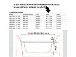 SOTECH ORGA-BOX III Besteckeinsatz 600 mm Höhe 55 mm Für Nobilia Ab 2013 Pronorm und Brigitte Küchen