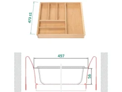 SOTECH ORGA-BOX III Buche Besteckeinsatz 600 mm Höhe 56 mm Für Nobilia Ab 2013 Pronorm und Brigitte Küchen