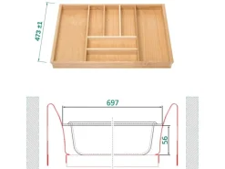 SOTECH ORGA-BOX III Buche Besteckeinsatz 800 mm Höhe 56 mm Für Nobilia Ab 2013 Pronorm und Brigitte Küchen