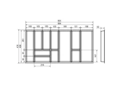 SOTECH Orga-Box Junker Slim Besteckeinsatz Höhe 52 mm Für Korpusbreite 1000 mm Lavagrau Für JUNKER SLIM Schubladensystem