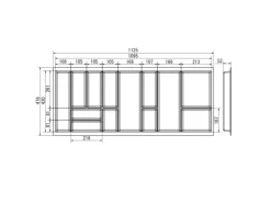 SOTECH Orga-Box Junker Slim Besteckeinsatz Höhe 52 mm Für Korpusbreite 1200 mm Lavagrau Für JUNKER SLIM Schubladensystem
