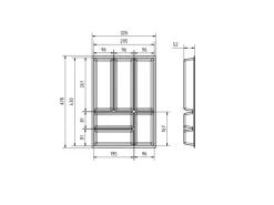 SOTECH Orga-Box Junker Slim Besteckeinsatz Höhe 52 mm Für Korpusbreite 400 mm Lavagrau Für JUNKER SLIM Schubladensystem