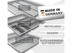 SOTECH ORGA-BOX-3 Multifunktionseinsatz Tiefe 473 mm Höhe 50,5 mm Silbergrau Schubladeneinsätze Breite 491 mm