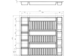 SOTECH ORGA-BOX Multi-Gewürzgläsereinsatz Gewürzdoseneinsatz 515 x 40 x 473 mm Silbergrau Für Blum 60er Korpusbreite
