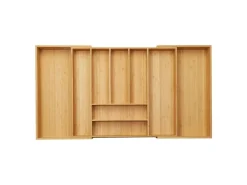 SOTECH ORGA-BOX UNIVERSAL Besteckkasten Aus Bambus Verstellbar Für Schrankbreite 700 - 900 mm Höhe 65 mm bis 9 Fächer