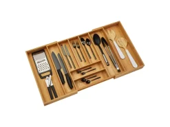 SOTECH ORGA-BOX UNIVERSAL Besteckkasten Aus Bambus Verstellbar Für Schrankbreite 700 - 900 mm Höhe 65 mm bis 9 Fächer