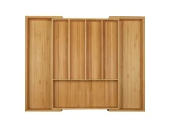 SOTECH ORGA-BOX UNIVERSAL Besteckkasten Aus Bambus Verstellbar Für Schrankbreite 500 - 600 mm Höhe 65 mm bis 7 Fächer