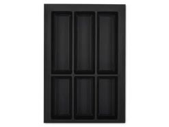 SOTECH Orga-Box VII Besteckeinsatz Schwarz 400 mm Höhe 50,5 mm mit Softtouch Oberfläche