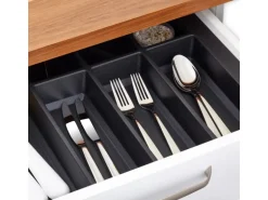SOTECH Orga-Box VII Besteckeinsatz Schwarz 900 mm Höhe 50,5 mm mit Softtouch Oberfläche