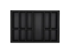 SOTECH Orga-Box VII Besteckeinsatz Schwarz 800 mm Höhe 50,5 mm mit Softtouch Oberfläche
