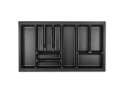 SOTECH Orga-Box VIII Besteckeinsatz 811 x 480 x 55 mm Lavagrau mit Perlstruktur Für 90er Schränke in Häcker Küchen