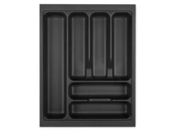 SOTECH Orga-Box VIII Besteckeinsatz 361 x 480 x 55 mm Lavagrau mit Perlstruktur Für 45er Schränke in Häcker Küchen