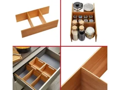 SOTECH Schubladen Besteckeinsatz 473 x 273 x 145 mm Aus Massivholz Eiche Lackiert