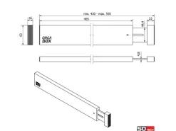 SOTECH 4-Teiliges ORGA-BOX Bambus Schubladen Trennsystem 430 bis 556 mm Höhe 63 mm mit Federmechanismus