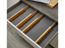 SOTECH 4-Teiliges ORGA-BOX Bambus Schubladen Trennsystem 354 bis 482 mm Höhe 63 mm mit Federmechanismus