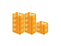 SparSet 10 x Eurobehälter Bäcker- und Konditorenkasten HxBxT 34,9 x 40 x 60 70 Liter Gelb-Orange Brötchenkiste Sstapelbare Bäckerkiste