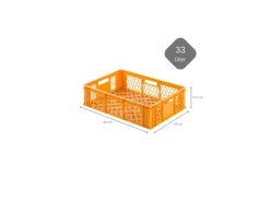 SparSet 10 x Eurobehälter Bäcker- und Konditorenkasten HxBxT 17,1 x 40 x 60 33 Liter Gelb-Orange Brötchenkiste Sstapelbare Bäckerkiste