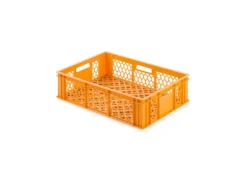 SparSet 10 x Eurobehälter Bäcker- und Konditorenkasten HxBxT 17,1 x 40 x 60 33 Liter Gelb-Orange Brötchenkiste Sstapelbare Bäckerkiste