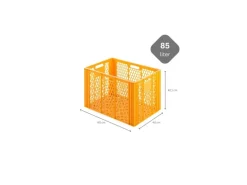 SparSet 10 x Eurobehälter Bäcker- und Konditorenkasten HxBxT 42,1 x 40 x 60 85 Liter Gelb-Orange Brötchenkiste Sstapelbare Bäckerkiste