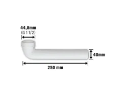 Spültisch-Ablaufbogen 44,8 mm (G 1 1/2) Weiß