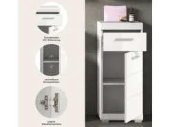 Standschrank 37 cm x 88 cm x 31 cm Front Weiß Hochglanz FSC®