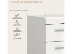 Standschrank 37 cm x 88 cm x 31 cm Front Weiß Hochglanz FSC®