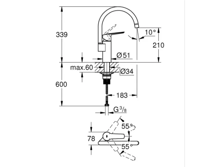 Start Einhand-Spültischbatterie, 1/2"
