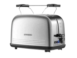 Steinborg SB-2071 2 Scheiben Edelstahl Toaster mit Brötchenaufsatz 850 Watt