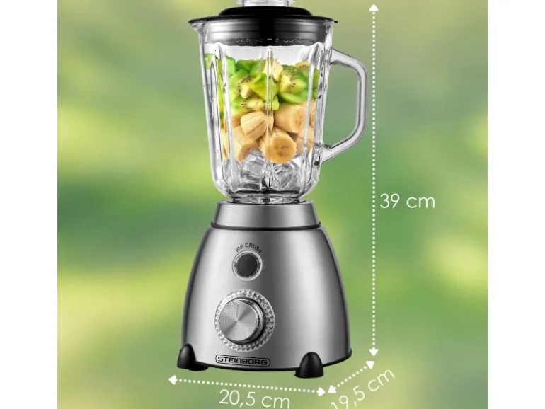 Steinborg SB-7010 Edelstahl Standmixer 1,5 Liter BPA-Frei 600 Watt