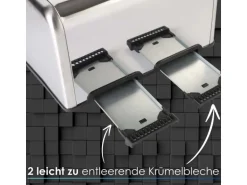 Steinborg SB-2080 Edelstahl Toaster 4 Scheiben 1630W