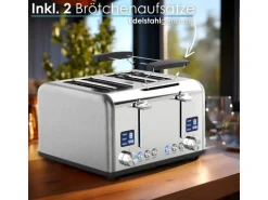 Steinborg SB-2080 Edelstahl Toaster 4 Scheiben 1630W