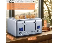Steinborg SB-2080 Edelstahl Toaster 4 Scheiben 1630W