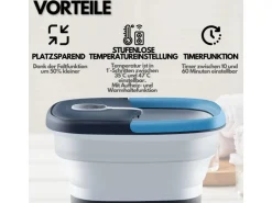 Steinborg SB-1061 Faltbares Fußsprudelbad mit Fernbedienung Platzsparend Timer