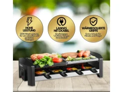 Steinborg SB-2140 Raclette Grill für 8 Personen mit Kombinierter Grillfläche 1300 Watt