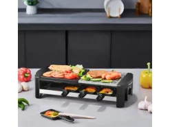 Steinborg SB-2140 Raclette Grill für 8 Personen mit Kombinierter Grillfläche 1300 Watt