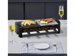 Steinborg SB-2140 Raclette Grill für 8 Personen mit Kombinierter Grillfläche 1300 Watt