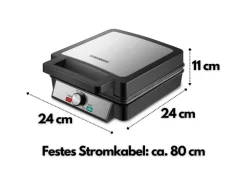 Steinborg SB-2060 Waffeleisen für 4 Waffeln Antihaftbeschichtung 1200 Watt