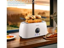 Steinborg SB-2214 XXL 4 Scheiben Toaster Digitales Display 1500 Watt Beige