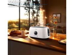 Steinborg SB-2214 XXL 4 Scheiben Toaster Digitales Display 1500 Watt Beige