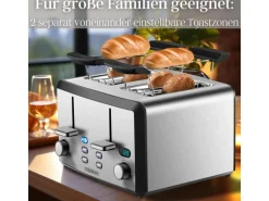 Steinborg SB-2210 XXL 4-fach Toaster 1600 Watt 2x Brötchenaufsatz