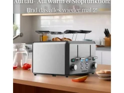 Steinborg SB-2210 XXL 4-fach Toaster 1600 Watt 2x Brötchenaufsatz