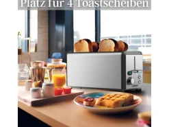 Steinborg SB-2211 XXL Langschlitz Toaster mit Brötchenaufsatz 1500 Watt