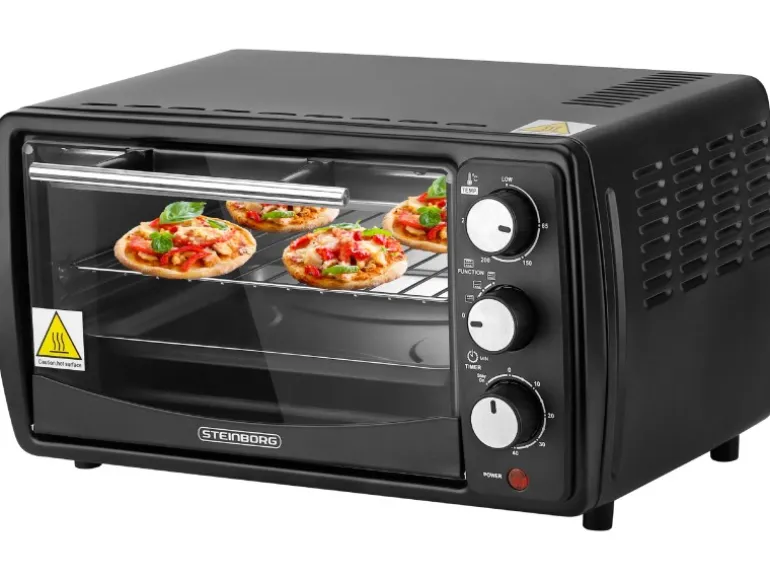 Steinborg SB-3005S Minibackofen 13 Liter 1200 Watt Schwarz