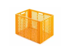 SuperSparSet 2 x Eurobehälter Bäcker- und Konditorenkasten HxBxT 42,1 x 40 x 60 85 Liter Gelb-Orange Brötchenkiste Sstapelbare Bäckerkiste