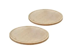 Svita Luigi 2er Bambustablett Schneidebrett Küchenbrett Servierplatte Saftrille