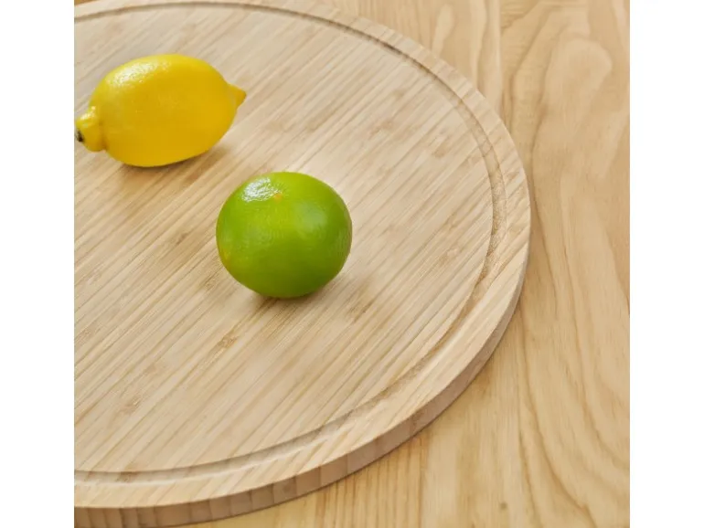 Svita Luigi 2er Bambustablett Schneidebrett Küchenbrett Servierplatte Saftrille