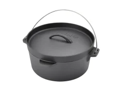 Taino Dutch Oven 4L Gusseisen Feuertopf Deckelheber Grillzubehör Dopf